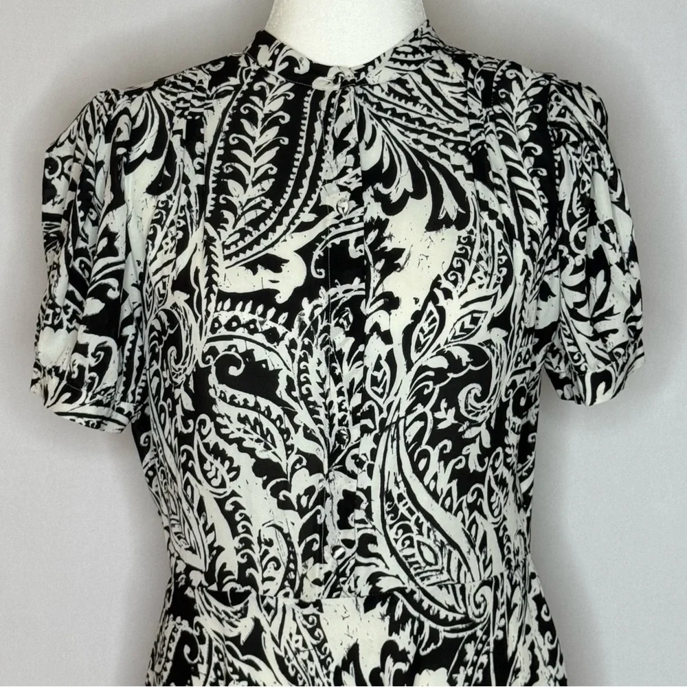 Lauren Ralph Lauren Monochrome Floral Fit To Flare Dress